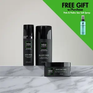 TiegeClear Acne Treatment System - Salicylic Acid Wash + Acid Pads + 2% Acne Serum