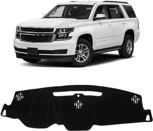KUST Car Dash Cover for Chevy Tahoe/Suburban 2015-2019 2020 (LS, LT, LTZ), Yukon/Yukon XL (SLE, SLT, Denali) Polyester Non-Slip Center Console Dash Cover Interior Accessories for Tahoe Black