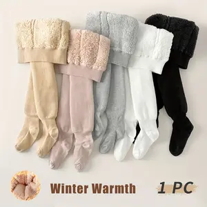 Warm and Comfortable Girls' Fleece-Lined Tights - Thick Elastic Winter Pantyhose Solid Color - Suitable for Girls Aged 4-12 - Perfect for Cold Weather and Winter Activities - Holiday and Birthday Gift