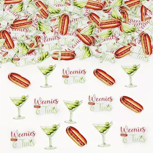 200Pcs Weenies and Tinis Confetti, Martini Hot Dog Table Scatters for Weenies & Tinis Birthday Bachelorette Party Decor, Cocktail Tini Bar Theme Wedding Bridal Shower Decorations room decor