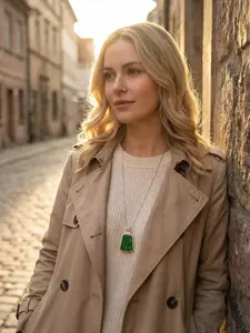 Sterling Silver (925) Inlay with Cubic Zirconia & Natural Icy Green Jadeite