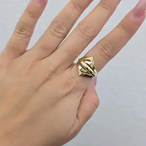 10K Yellow Gold  Sculptural Geometric Ring