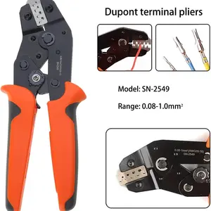 Electrician Tools Clamps Terminal Crimping Pliers Clamp Crimping Tool Electrical Terminals Electronics Hand SN-2549 Specific (Color : SN-2549 orange black)