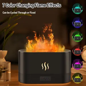 Colorful Flame Aroma Diffuser Humidifier Upgraded 7 Flame Colors Noiseless EssentialOil Diffuser for Home,Office,Yoga with Auto-Off Protection 180mL(8Hours) Aromatherapy Humidifier Usb Powered Humidifier, Usb Humidifier Machine