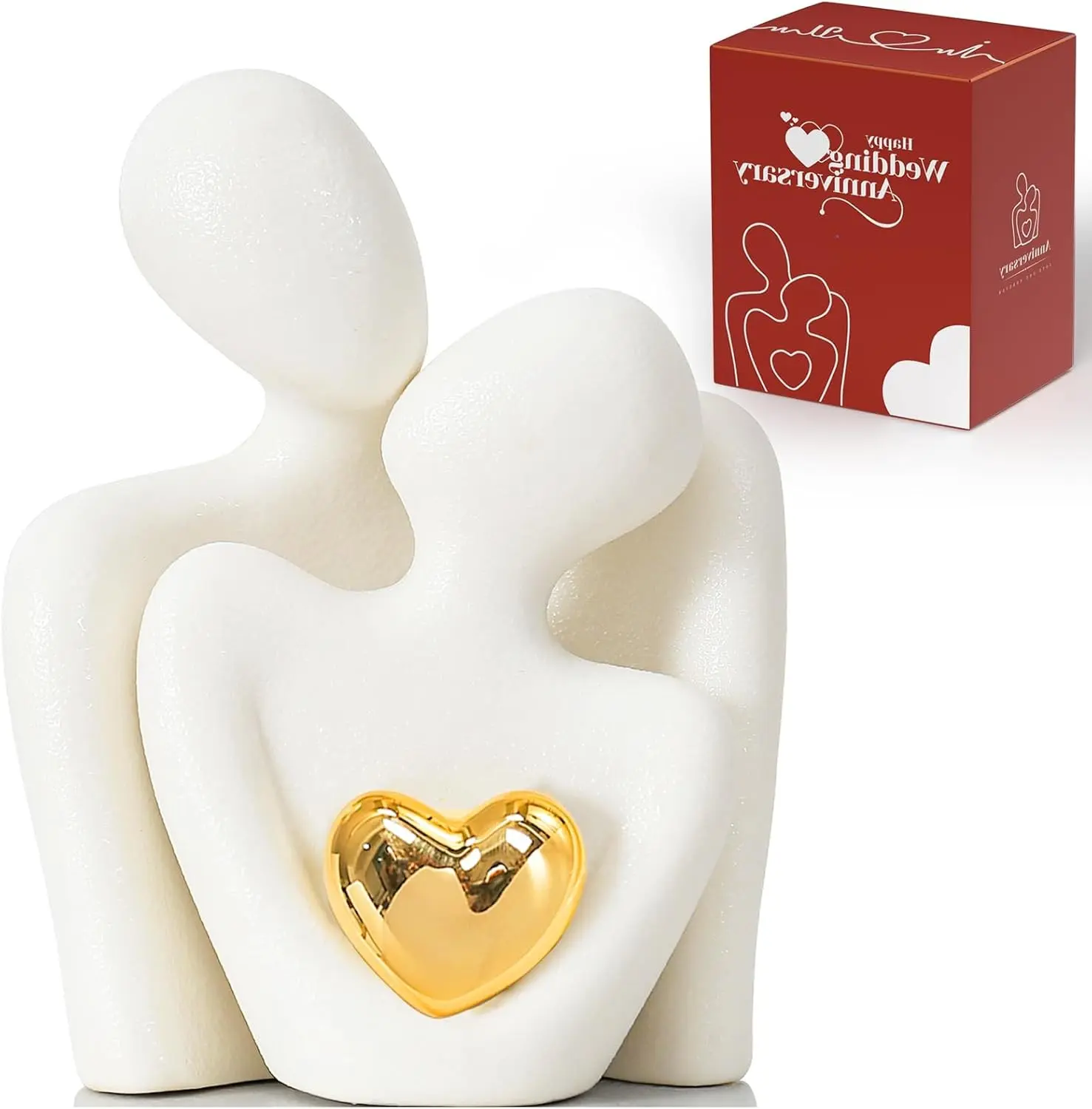 Mini Couple Statue Tv Stand Decor Items for Living Room, Abstract Sculpture Knick Knacks Home Decor Couples Love Office Show Pieces- For Bedroom Romantic Gifts for Valentine Anniversary Birthday
