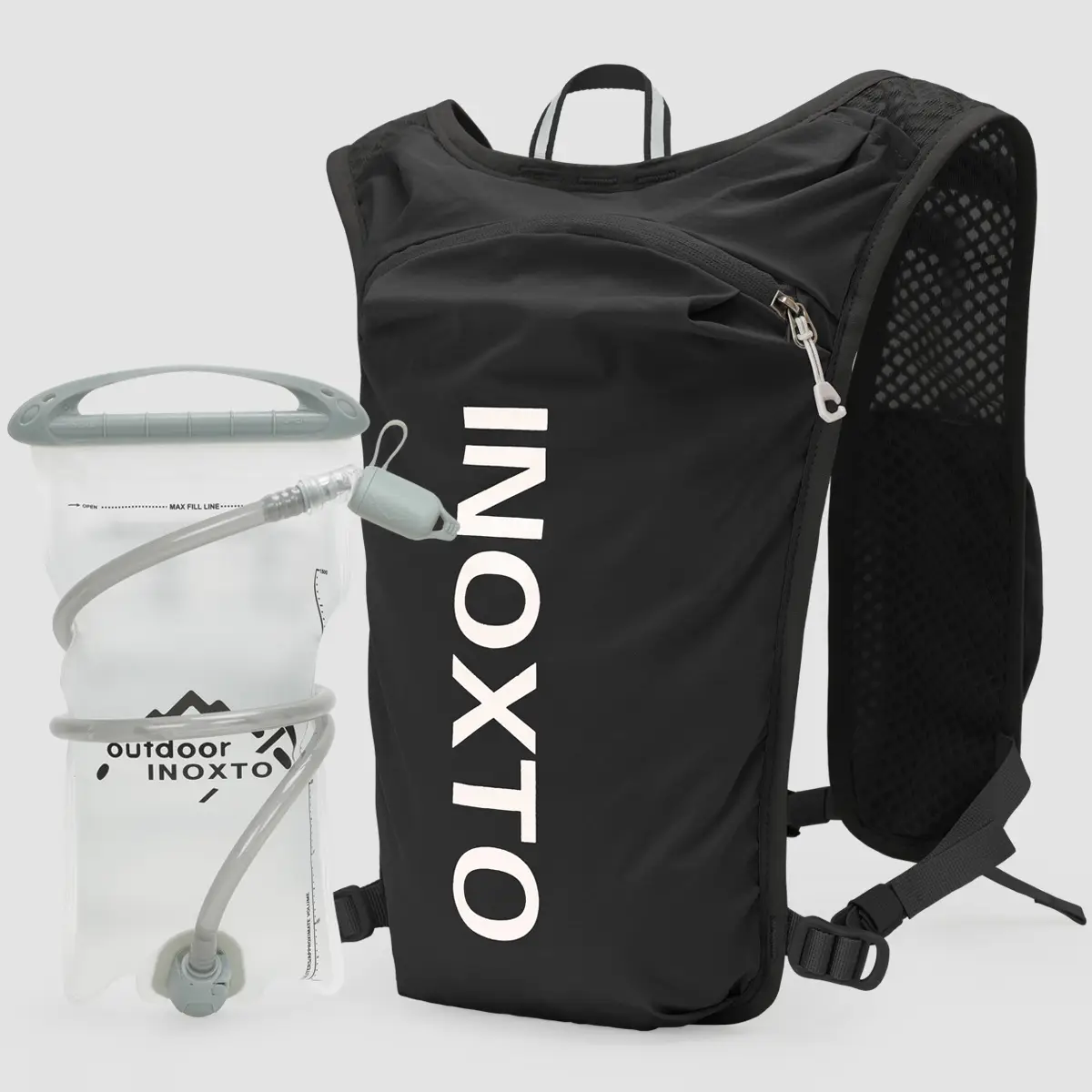 Sporty Unisex's Letter Print 1.5l Hydration Vest Backpack, Waterproof Lightweight Contrast Mesh Sheer Zipper Running Vest Bag, Sport Accessories for H