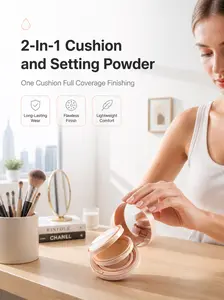 2-in-1 Air Cushion Foundation Matte Cushion Foundation Flawless Coverage,Glass skin,Long-Lasting, Lightweight, Buildable Coverage