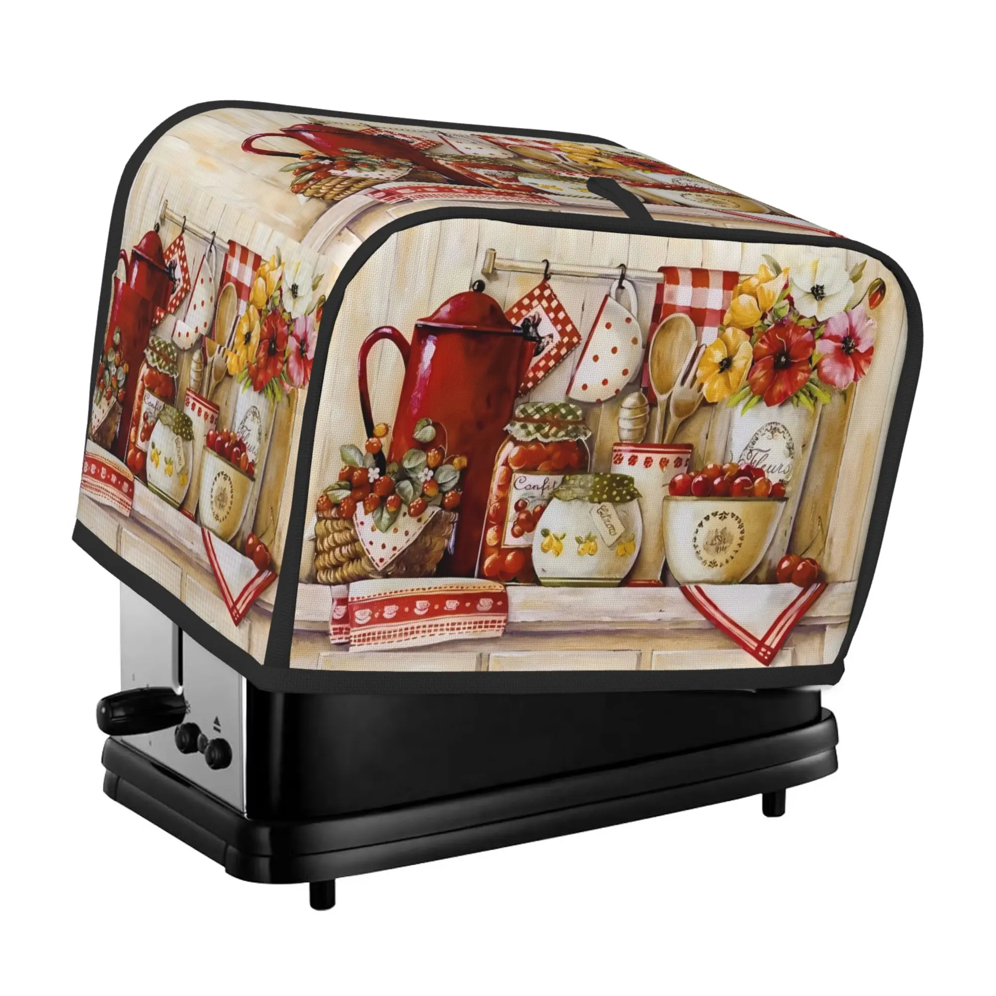 Warm and Sweet Kitchen 2 Slice Toaster Cover Dustproof Bread Maker Oven Cover Small Kitchen Appliance Protector Table Home Decor Gifts with Rustic Kitchen Design