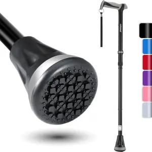 REHAND Walking Cane - Foldable, Adjustable, Collapsible Walking Canes for Men & Women, Heavy Duty All Terrain Tip, with Travel Bag | Walking Sticks for Seniors & Adults Stabilizing Stick with Display