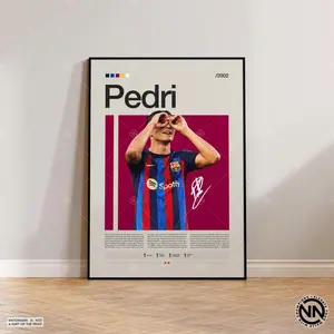 Pedri Poster, Barcelona Poster, Soccer Gifts, Sports Poster, Football Player Poster, Soccer Wall Art, Sports Bedroom Posters