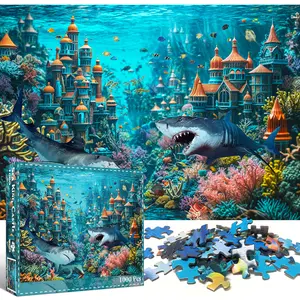 HUADADA 1000 Pieces "Aquaman Castle" Holiday Gift Family Game Adult Jigsaw Puzzle  Decorative Painting Decompression Entertainment