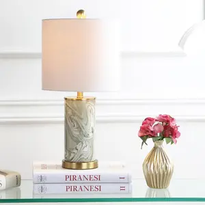 JONATHAN Y Swirl Ceramic LED Table Lamp , for bedroom, living room, foyer, hallways, dining room, dorms