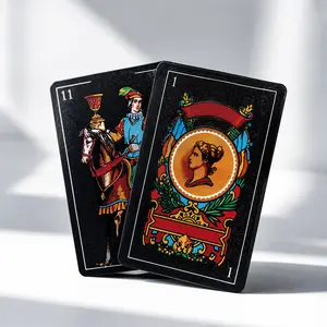 Spanish Playing Cards Original Cartas Españolas, Baraja Española, Waterproof Briscas Cards Puerto Rico, Mexican Plastico Black
