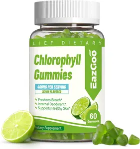 Sugar-Free Chlorophyll Gummies 60 Count for Body Odor Deodorant & Immune Support - Vegan Lemon Flavor Gummies for Natural Internal Deodorizing and Women Wellness - 60 Day Supply Dietary Supplement