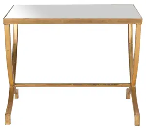 Safavieh Maureen Glass Top Gold Leaf Accent Table