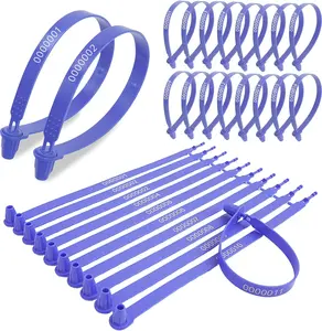1000 Pcs Plastic Truck Trailer Door Seals, Tamper Evident Security Tags, Safety Number Zip Ties with Labels for Trailer Logistics Transport Package Shipping, Blue