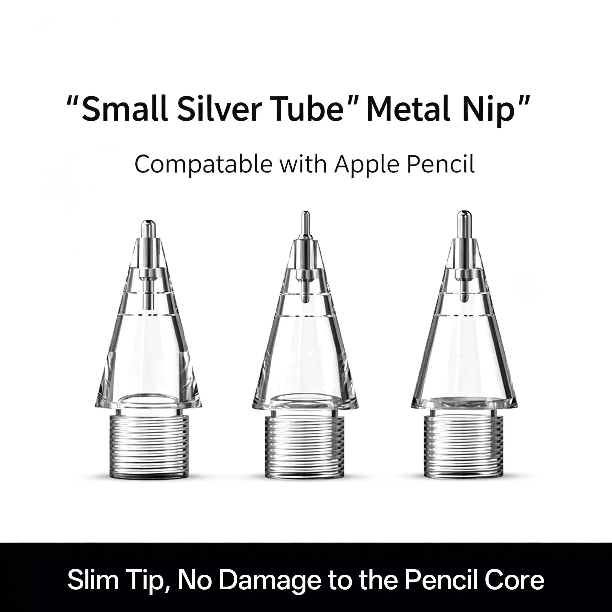 Apple Pencil Tip Replacement, Durable Metal Tip for iPad Pro 1/2, Compatible with Apple Pencil, Writing Pen Accessory, Stylus Tip