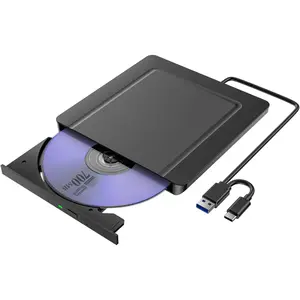 P-CWA08   External CD DVD Drives, External CD DVD +/-RW Drive USB 3.0 Portable DVD Reader Writer ROM Drive,CD Burner External Disk Drive Compatible with Laptop Desktop Mac,Windows 11/10/8/7(Ultra-Slim)
