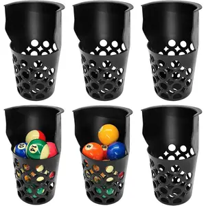 Replacement Pool Table Pockets, Set of 6 Large Capacity Plastic Web Pockets for Billiard Table