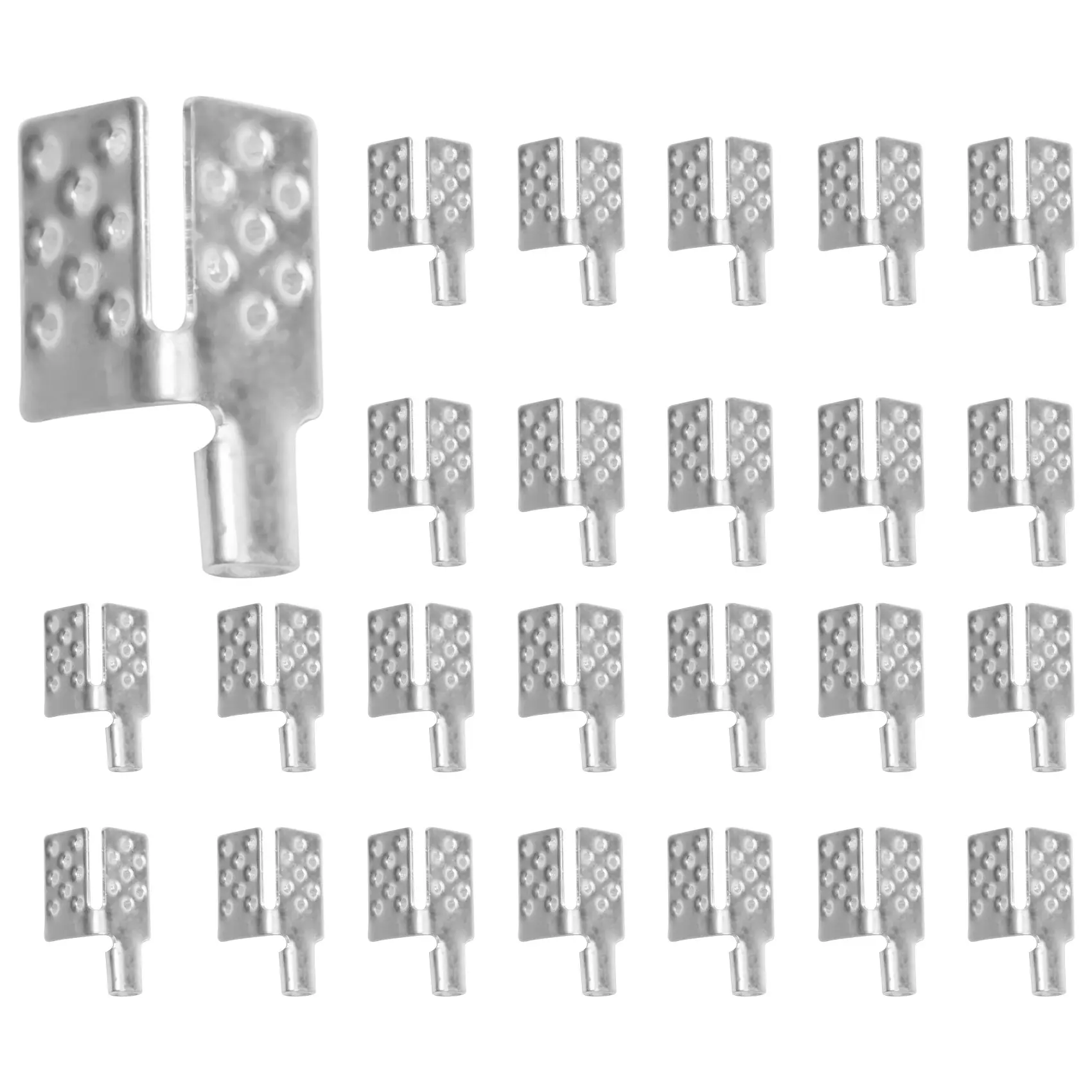 Metal Clamp Connectors for Carbon Film Floor Heating, 80-Piece Silver-Plated Clamp Type, High-Temp Safe Up to 260°C
