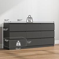 Black-9 Drawers(15.7"D x 59.1"W x 28.3"H)