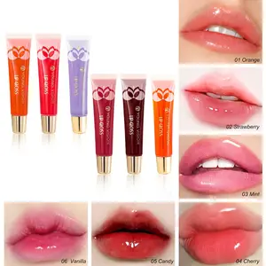 Glass Mirror Transparent Lip Gloss, Moisturizing Mint Flavor Fruit Lip Balm, Long-Lasting Shine, Perfect for Daily Use Makeup