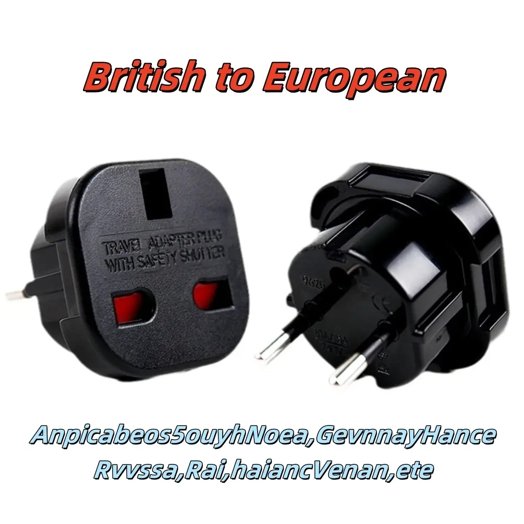 Uk to Eu Travel Adapter Converter, Uk 3 Pin to European 2 Pin Grounded Plug, Eu 2 Round Plugs to Uk 3 Socket Power Adapter, International Plug Adaptor