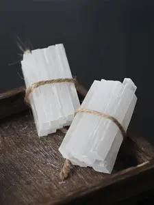5/10/20pcs Selenite Stick Chips,Crystal Sticks,Gypsum Wands,White Gypsum Quartz Mineral Points for Meditation,Decorative Display, Natural Healing Crystal