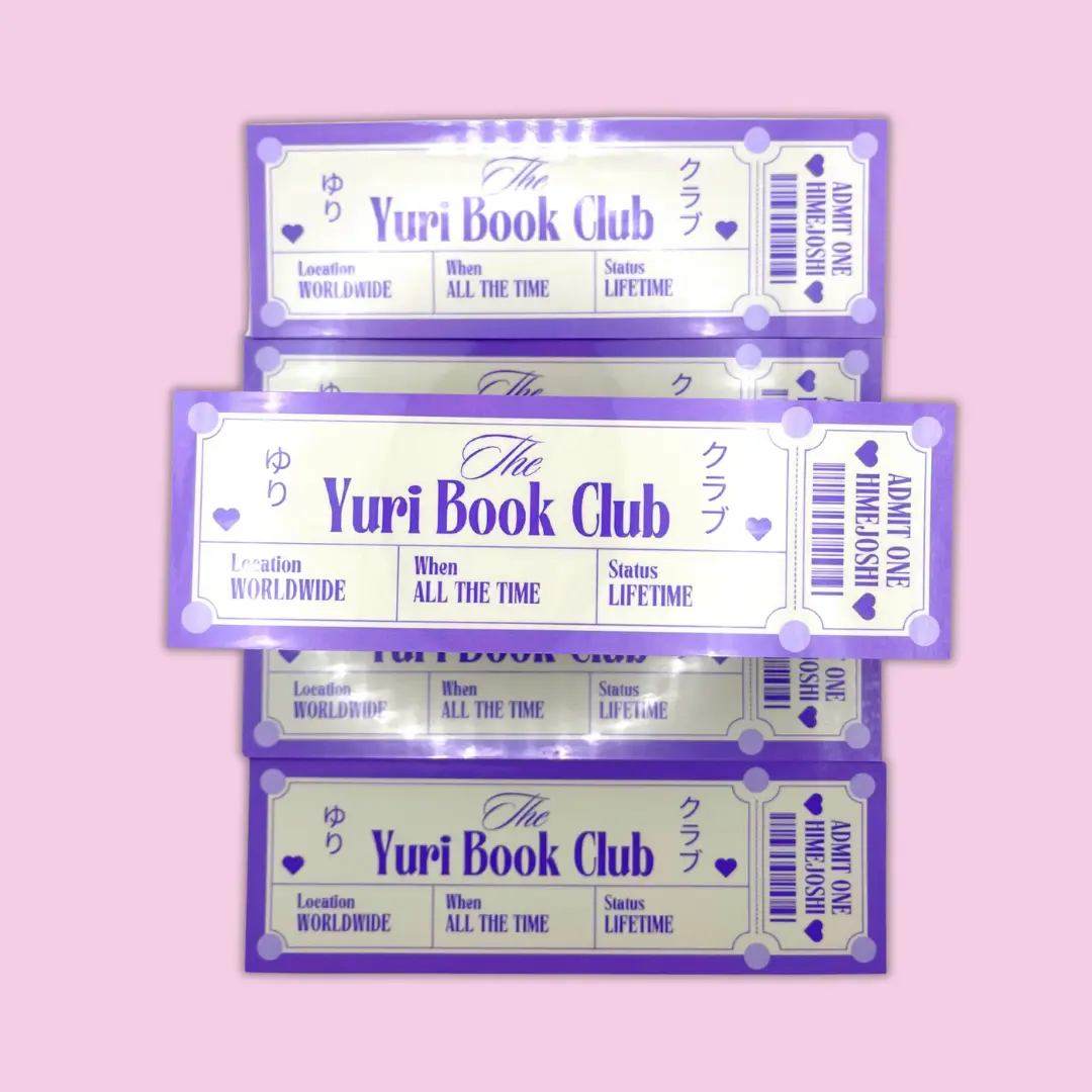 Yuri Book Club Bookmark | Yuri Manga Ticket Bookmark | Himejoshi Book Accessories