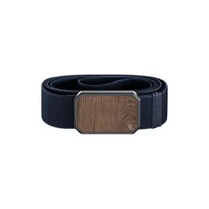 Groove Belt – Modern Stretch Belt for Men, Minimalist Everyday Fit – Walnut / Abyss Navy