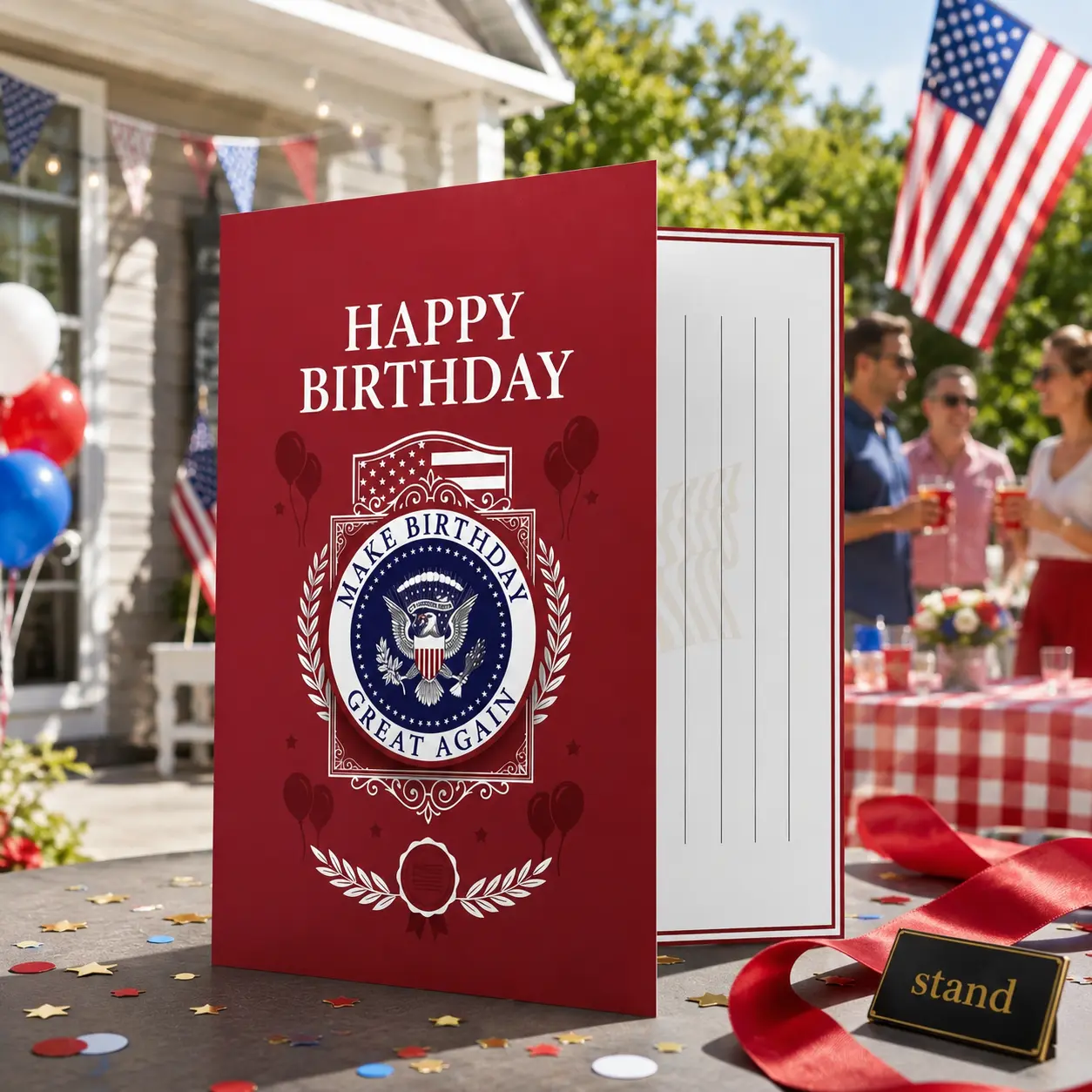 Funny Talking Birthday Card with Sound, Make Birthday Great Again Audio Greeting Card, 35-Second Voice Message, Automatic Play Birthday Gift for Friends Family Coworkers