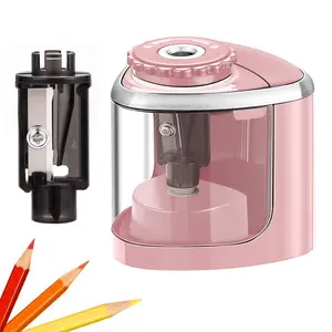 Pencil Sharpener Electric Pencil Sharpeners, Portable Pencil Sharpener Kids, Blade to Fast Sharpen, Suitable for No.2/Colored Pencils(6-8mm)/School Pencil Sharpener/Classroom/Office/Home (Pink)