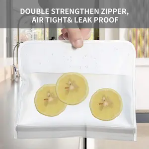 Reusable Ziplock Bag for Food Storage Fridge Organiser，[10 Pack] Extra Thick Eco-Friendly Leakproof Freezer Bags,Home Kitchen Organisation Tools & Gadgets(Blue)