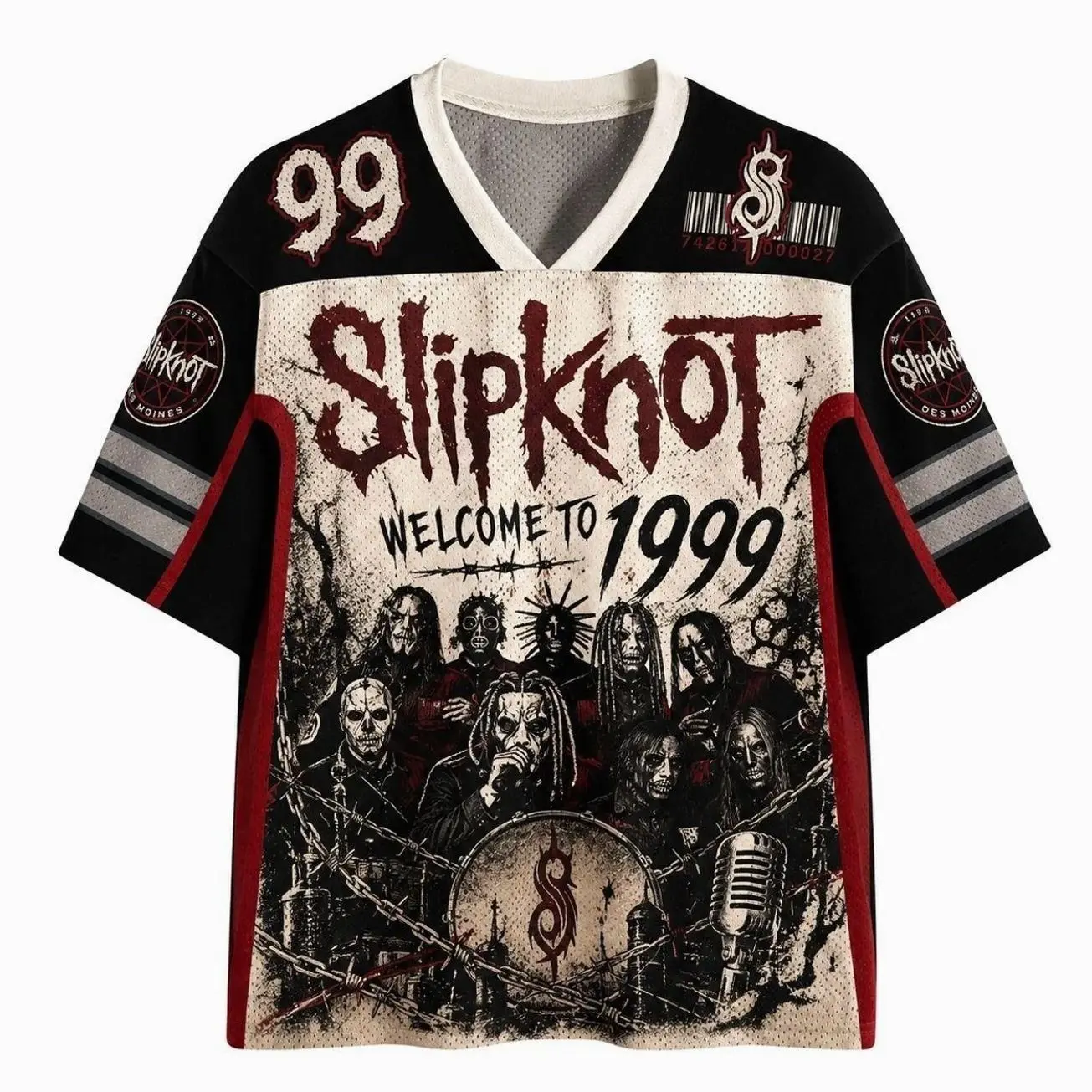 Slipknot Jersey Shirt, Heavy Metal Band Graphic Jersey, Concert Fan Apparel V27 61O