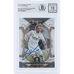 Luka Modric Real Madrid CF Autographed 2022-23 Panini Select La Liga #73 Beckett Fanatics Witnessed Authenticated 10 Card - Fanatics Authentic Certified