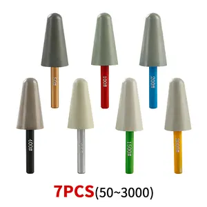 7PCS 6MM Shank Diamond Grinding Bits 50-3000 Grit - Conical Resin Polishing Heads for Stone,& Metal - Rotary Tools for Carving