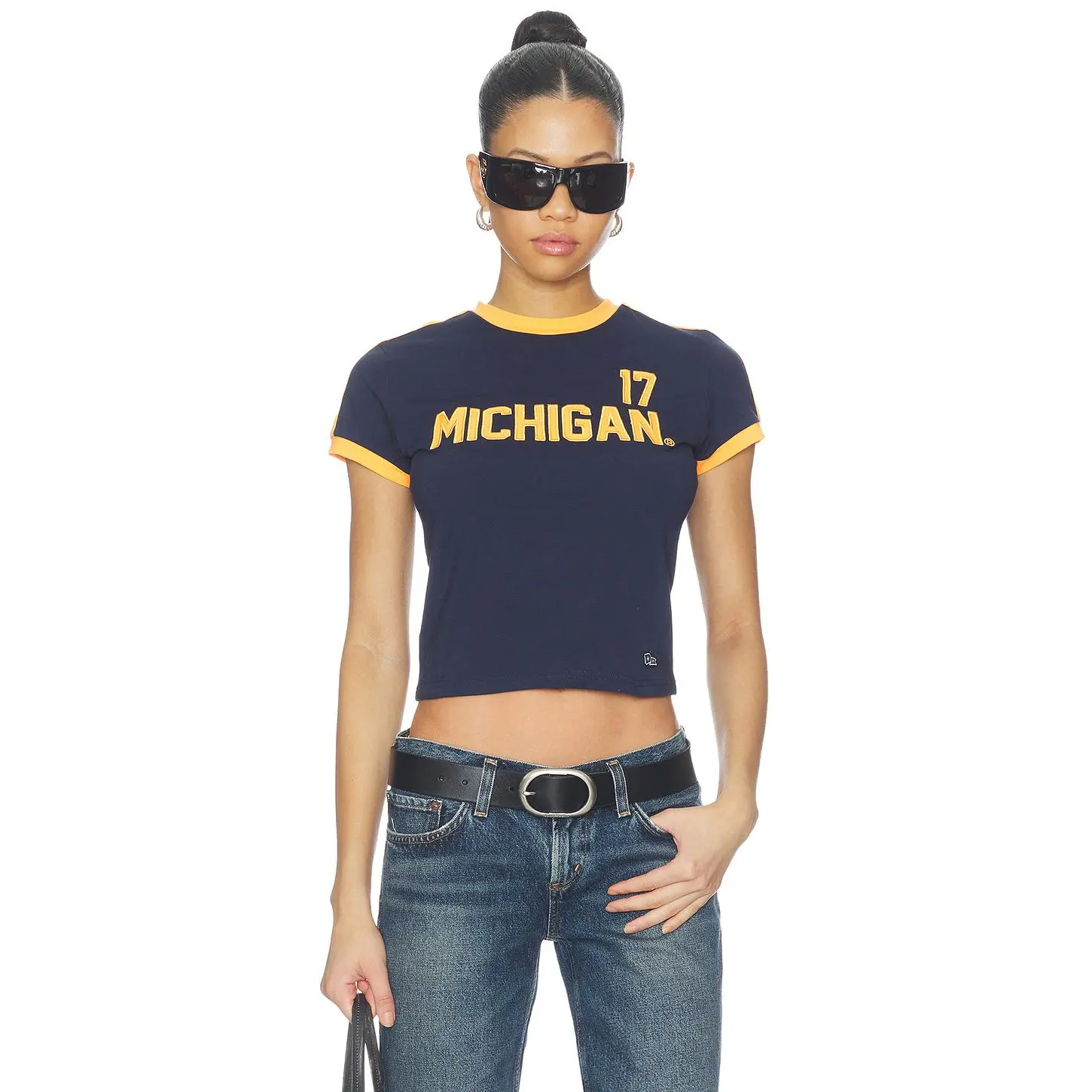 Hype and Vice Michigan Goalie Baby Tee in Midnight Navy