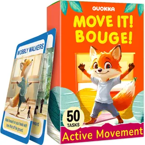 QUOKKA Active Movement Game for Kids Ages 4-8 – 50 Animal-Themed Exercise Cards, Indoor & Outdoor Games