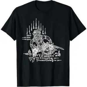 Hanuman Mythical God Monkey Sak Yant Thai Thailand Yantra T-Shirt