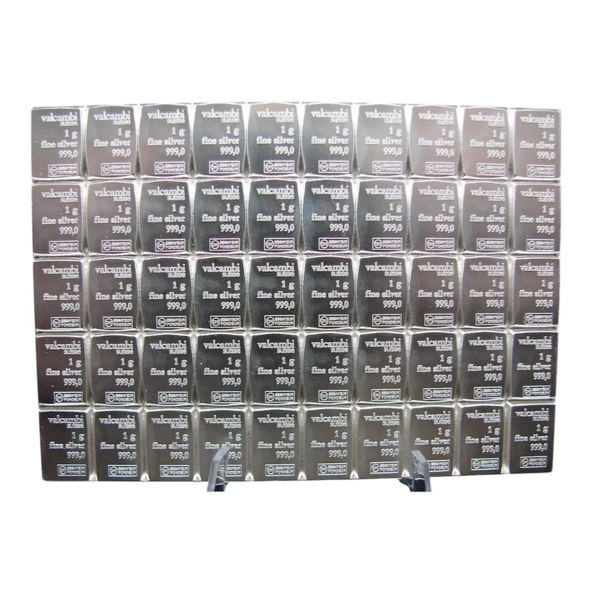 Valcambi Suisse 50 x 1 Gram Silver Bars from CombiBar – No Assay
