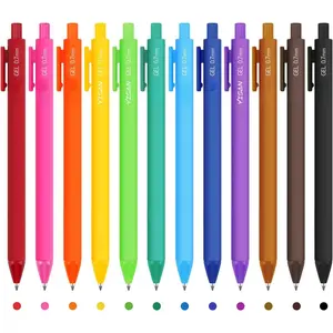 Colored Gel Pens,Journal Pens 0.7 mm Colorful Ink Pens,Fine Point  Dry 12 Assorted Colors,No Bleed,Smooth Writing for Journaling and Note Taking,Retractable,71044