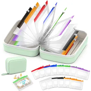 A8 Waterproof Pill Pouch Set, Large Weekly Pill Organizer with 14 Color-Coded Medicine Pouches, Reusable Travel Medicine Pouch Organizer, Zippered Pill Storage Bag for Fish Oils, Vitamins, dealsforyou, summerwins