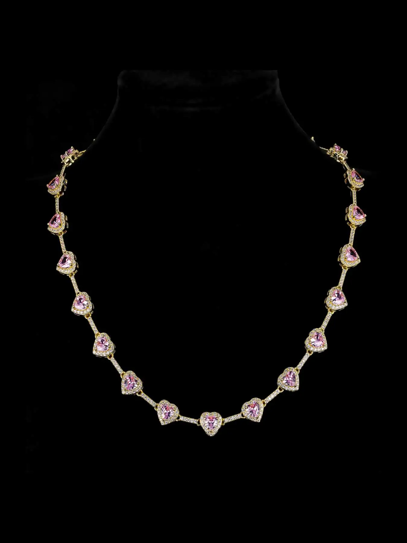 10mm Pink Heart Shaped Necklace, Fashion Jewelry for Party, Daily Clothing Decor, Trendy All-match & Exquisite Jewelry for Birthday Gift