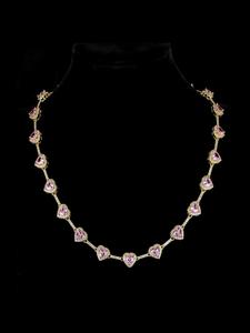 10mm pink heart shaped necklace, fashion jewelry for party, daily clothing decor, trendy all-match & exquisite jewelry for birthday gift