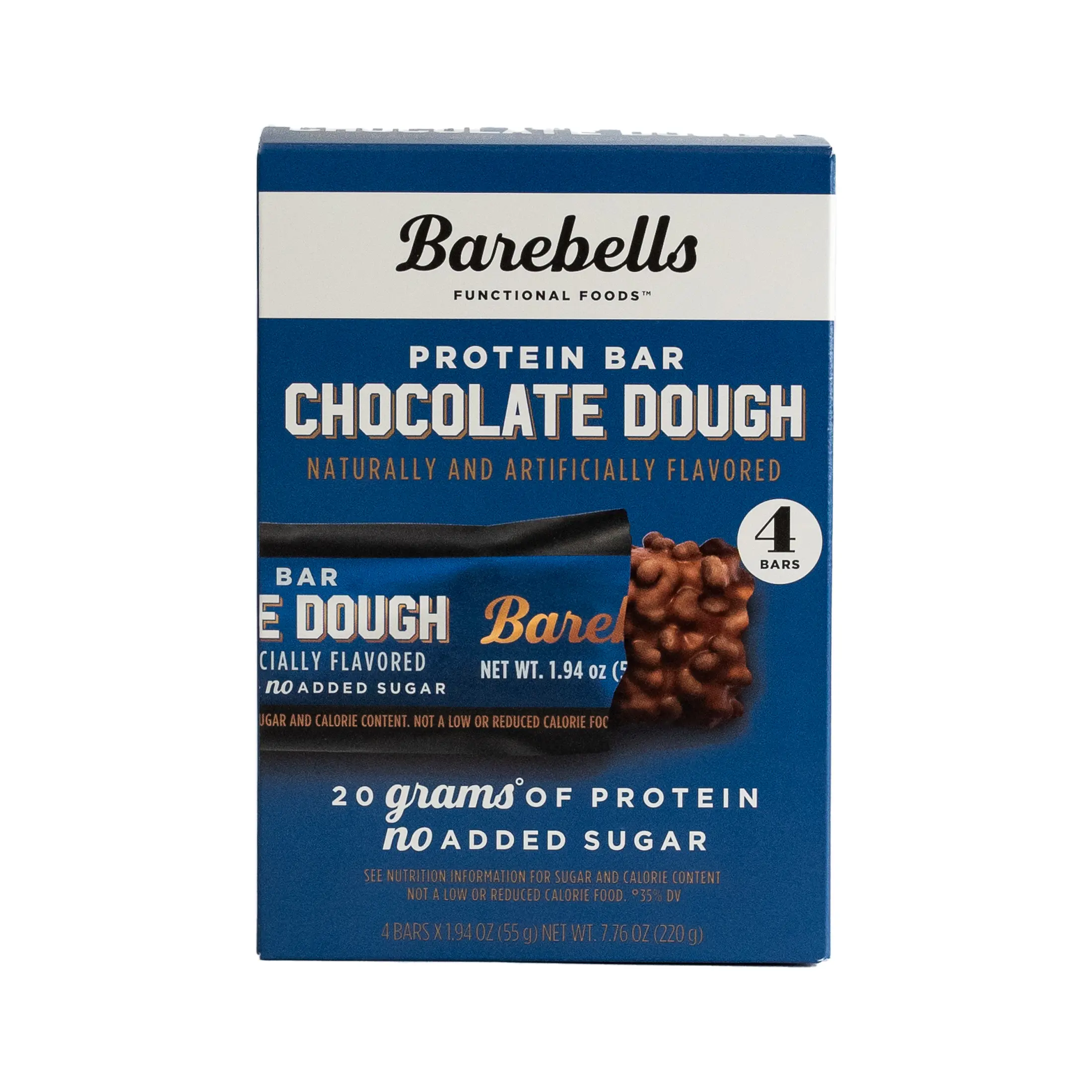 Barebells Protein Bars with 20g High Protein, 1.9oz Bars, Chocolate Dough - 4 Count