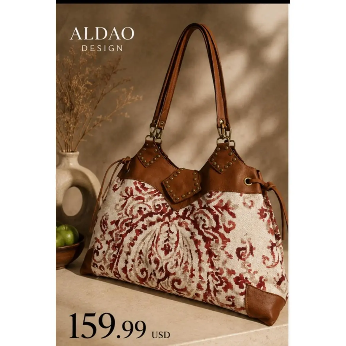 Aldao Design Handmade Crochet Tote Bag for Women - High-Quality Yarn, Durable Handles, Spacious Interior, Stylish & Lightweight, Ideal for Shopping, Vacations, Beach, Work, Casual Wear
