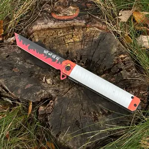 5” pocket knife folding liner lock white red