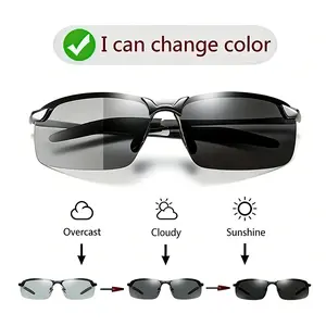 HD Polarized Photochromic Sunglasses with UV400 Protection, Unisex 2026 Summer Retro Oversized Simple Square Frame Fashion Accessory, Day Night Safety Glasses for Outdoor Sports, Driving, Fishing, Golf, Running & Climbing