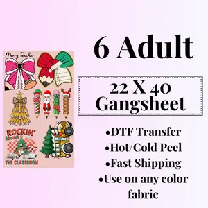 Teacher Christmas 22 X 40 - 6 Adult