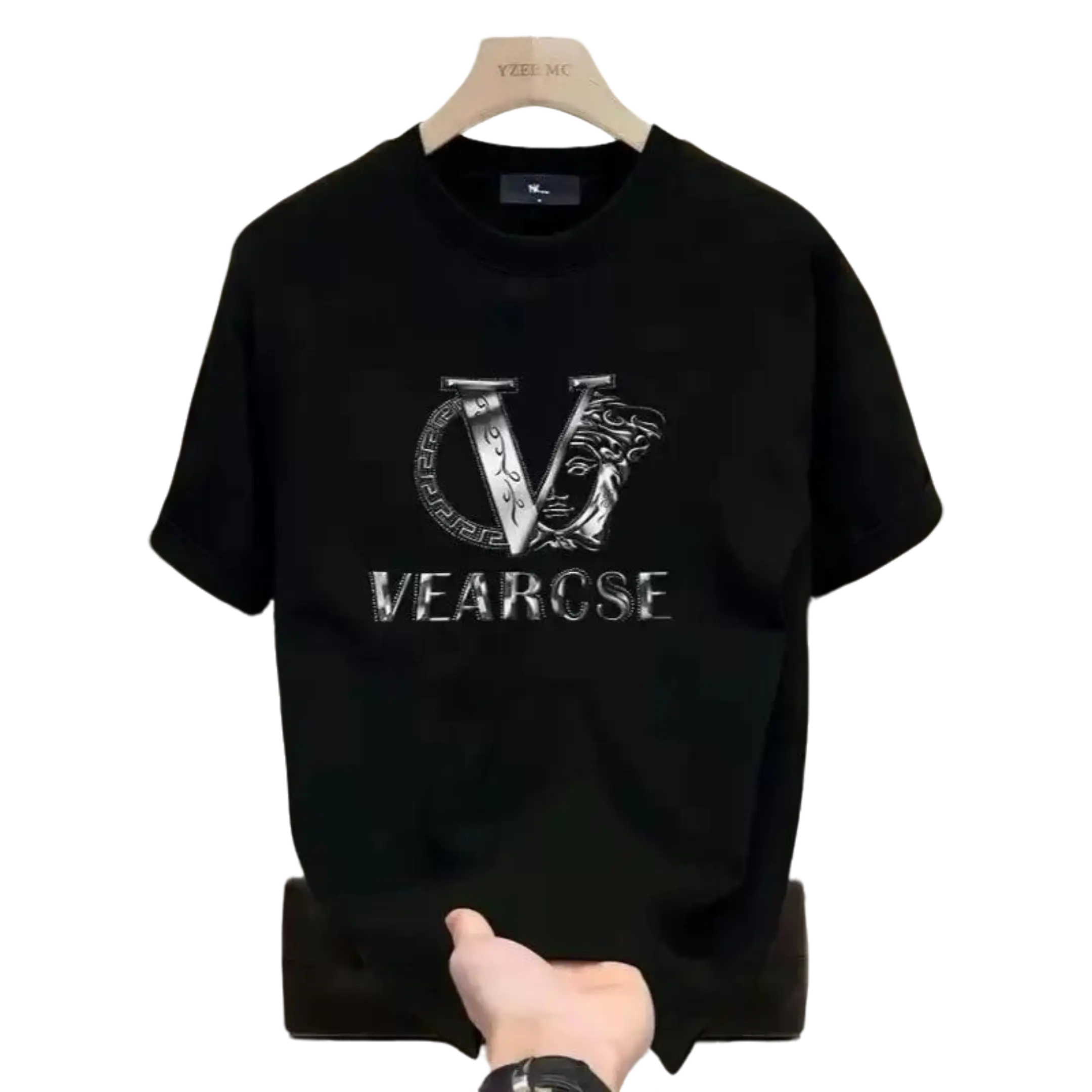 men's stylish pure cotton round-neck casual printed T-shirt, suitable for both men and women, perfect for fashionable and relaxed summer outfits.CHEN JX Shop